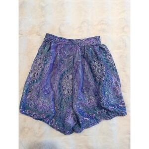 CYN by Cynthia Mehra Paisley Print Purple Blue Boho One Size Made in India